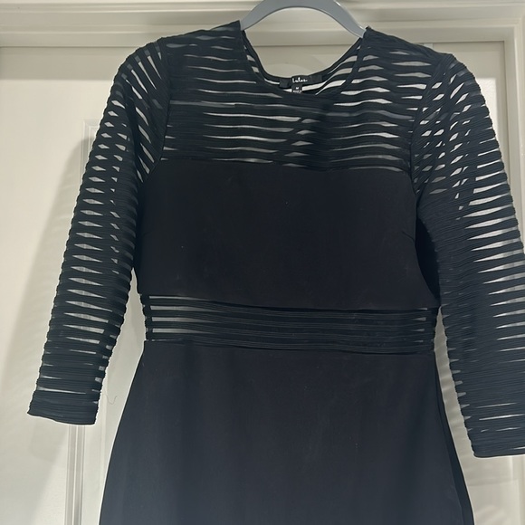Lulus Mesh Black Bodycon Dress - Medium - Picture 2 of 5